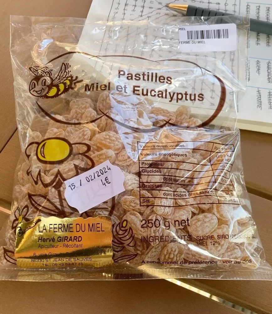 Pastilles miel et eucalyptus