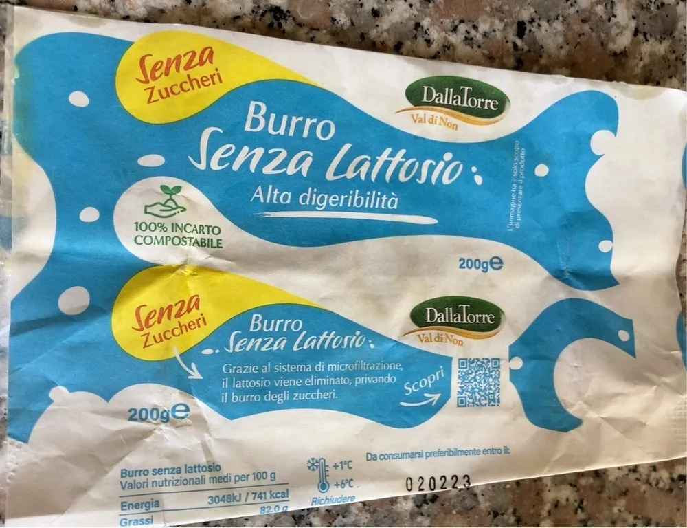 Burro Senza Lattosio