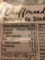 Chiffonnade Poitrine Dinde au Miel 1% MG
