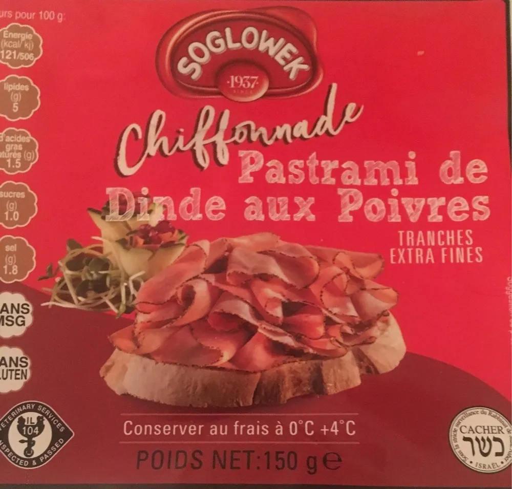 Chiffonnade Pastrami de dinde aux poivres