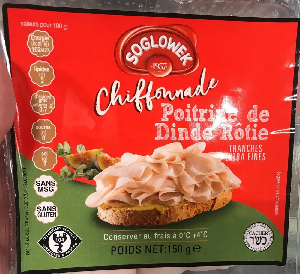 Chiffonade poitrine de dinde rotie