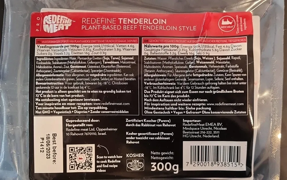 Redefine Tenderloin - Plant-based beed tenderloin style