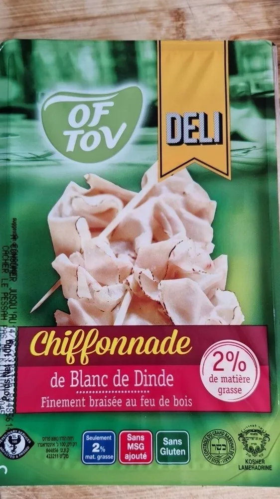 Chiffonnade blanc de dinde cacher