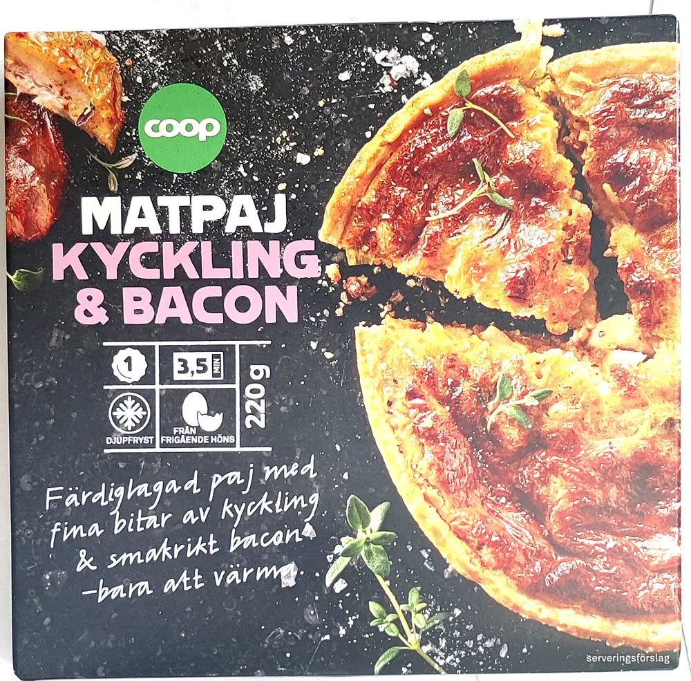 Matpaj med kyckling och bacon