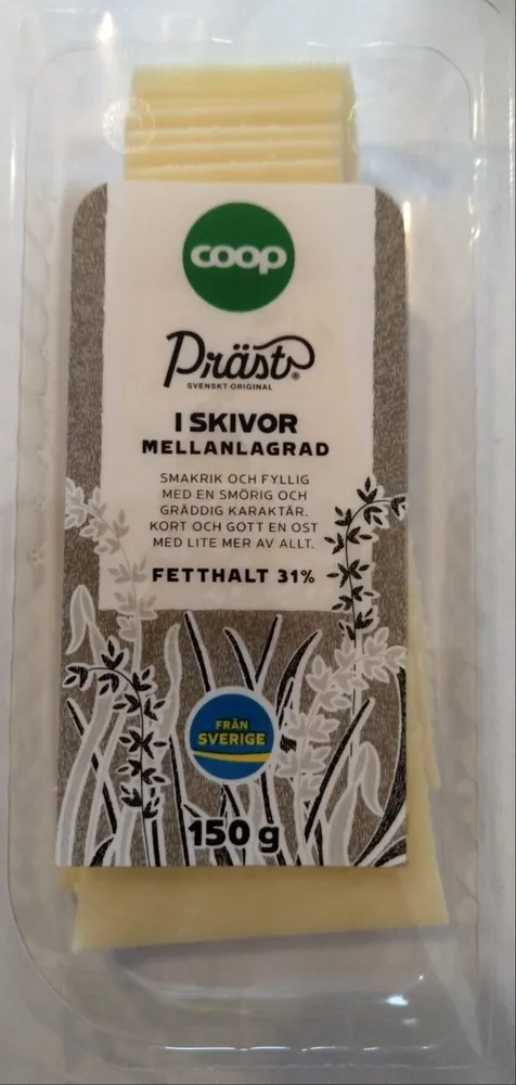 Präst Svensk hårdost i skivor