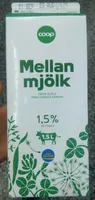 Mellan mjölk 1,5% fetthalt