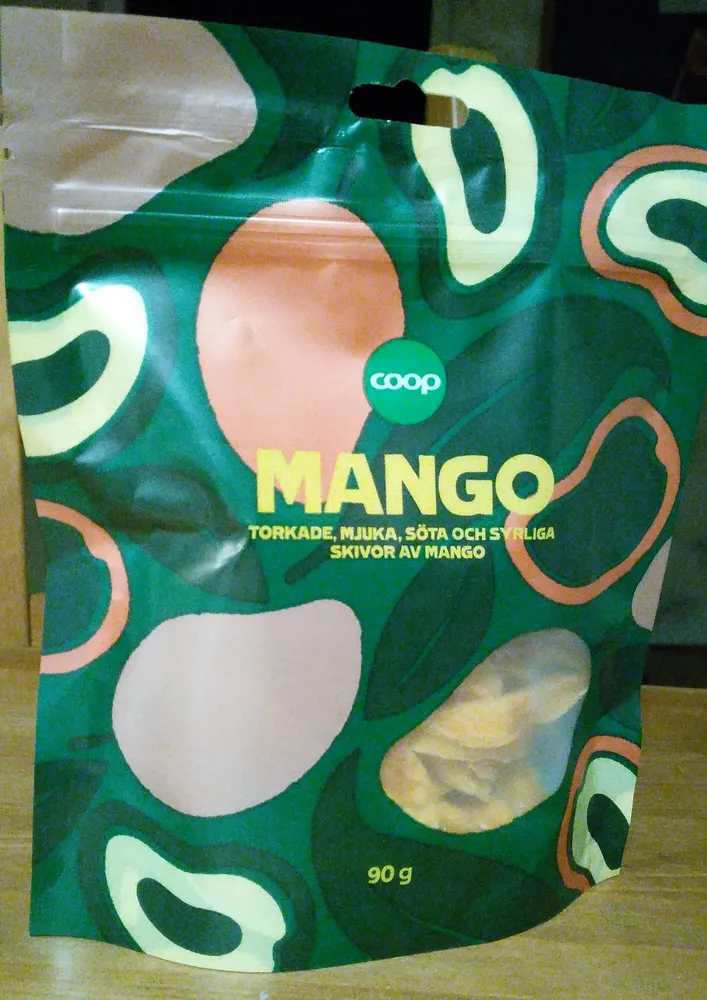 Mango, torkade skivor