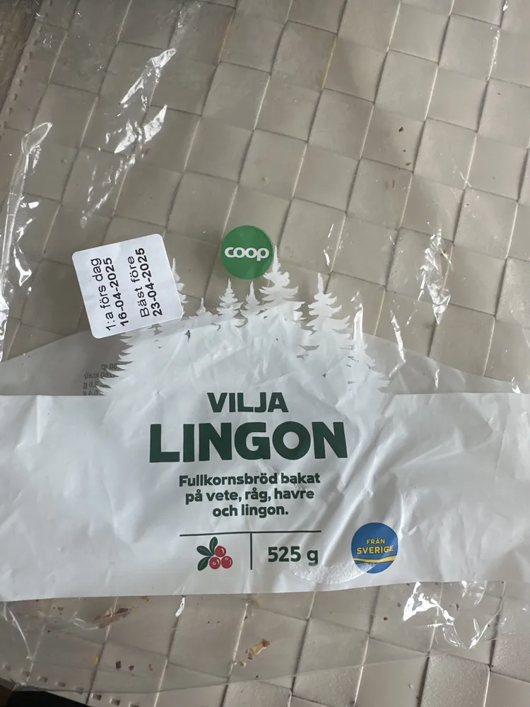 Fullkornsbröd Havre Lingon