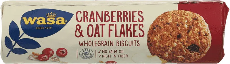 Cranberries & oat flakes wholegrain biscuits