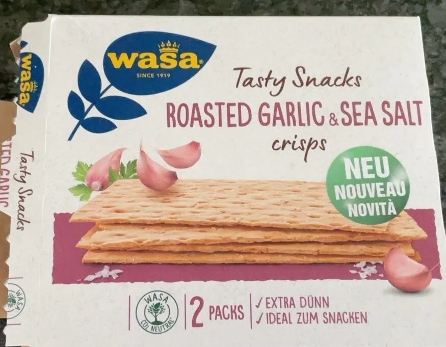Tasty Snacks Roasted Garlic & Sea Salt crisps