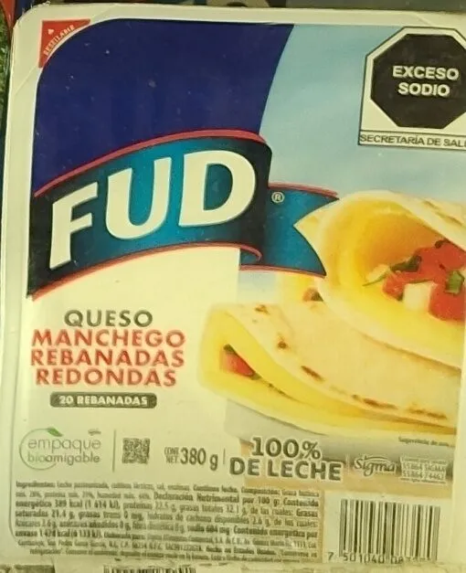 Queso manchego rebanadas redondas