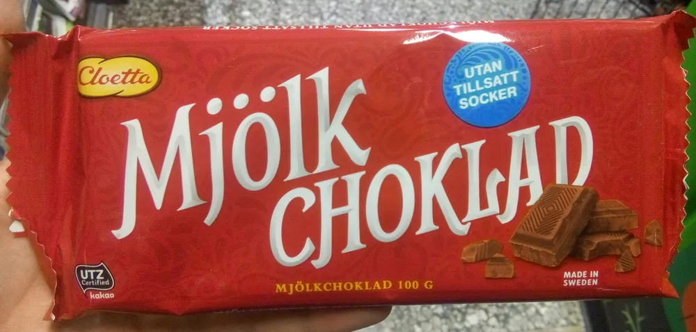 Mjölk choklad utan tillsatt socker