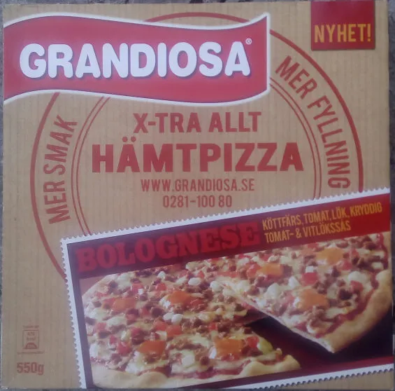 Grandiosa X-tra Allt Hämtpizza Bolognese