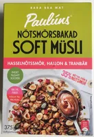 Paulúns Nötsmörsbakad Soft Müsli – hasselnötssmör, hallon och tranbär