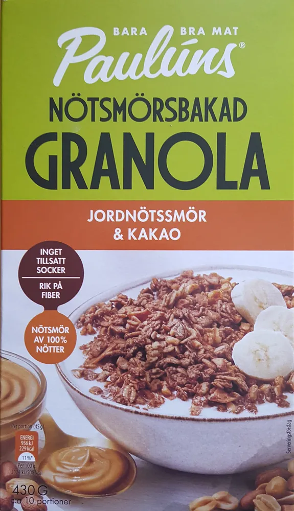 Nötsmörsbakad Granola - Jordnötssmör & Kakao