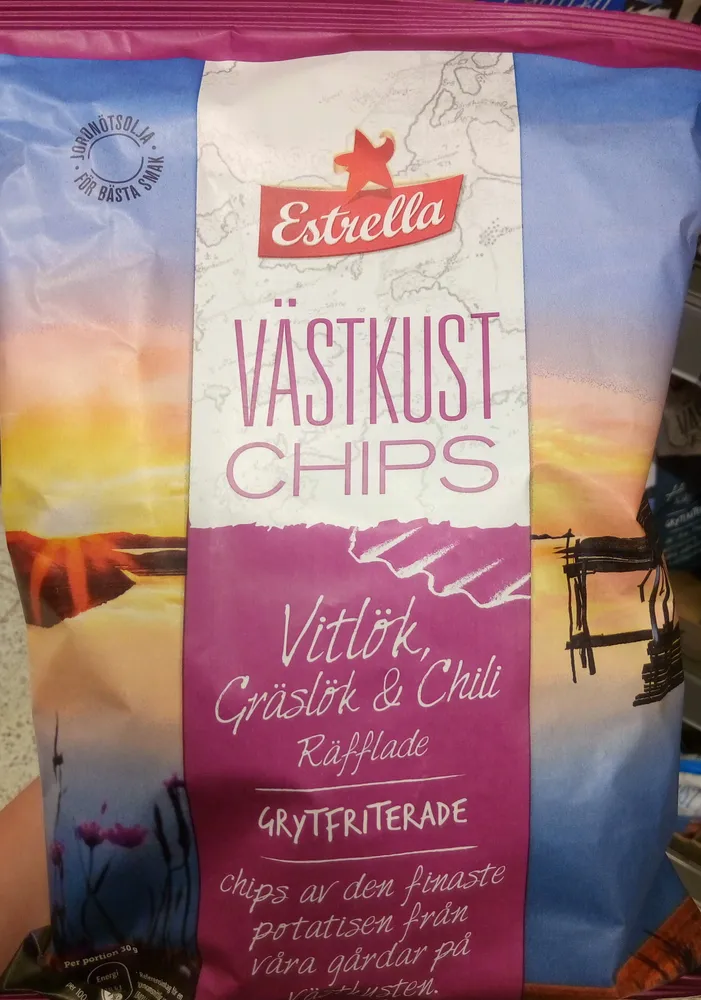Västkustchips Vitlök, Gräslök & Chili