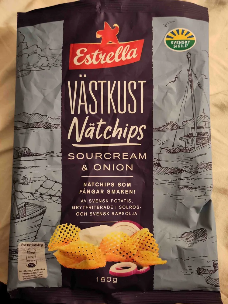 Västkust Nätchips Sourcream and Onion
