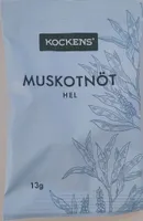 Muskotnöt, hel