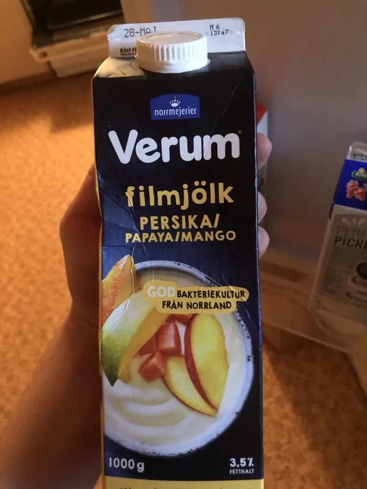 verum filmjölk persika papaya