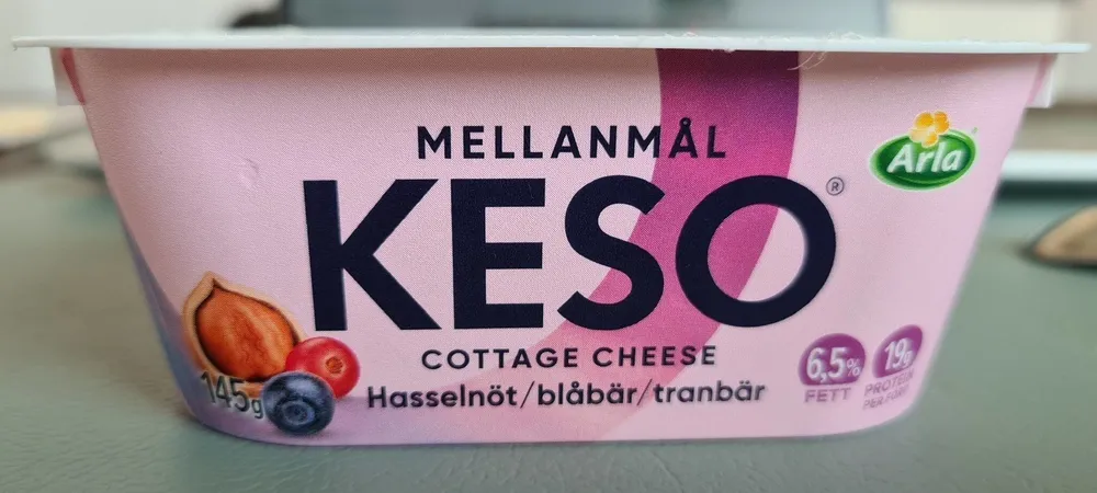Keso Mellanmål Cottage Cheese Hasselnöt/blåbär/tranbär