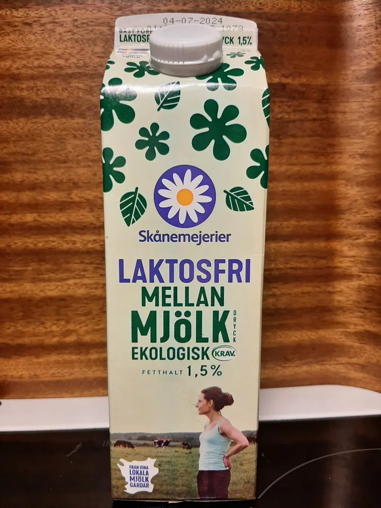Laktosfri mellanmjölk ekologisk