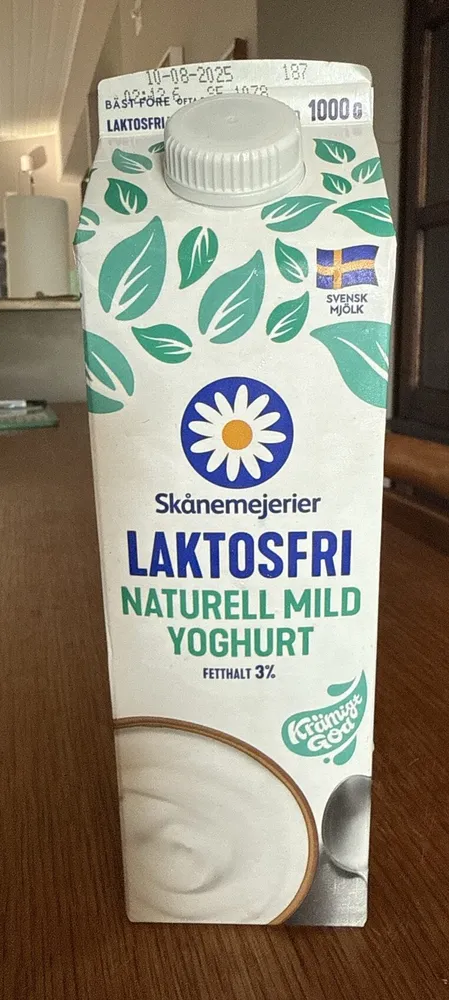 Laktosfri naturell mild yoghurt