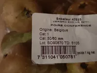 Poire conférence origine Belgique-poids 1kg