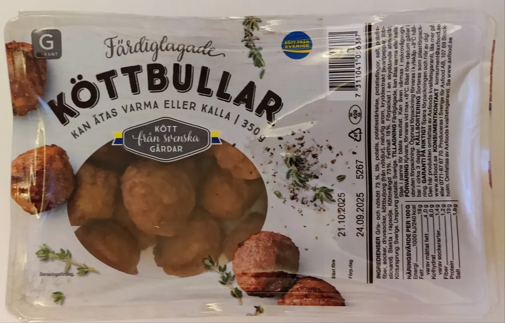 Färdiglagade Köttbullar