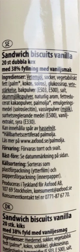 Sandwich vainilla