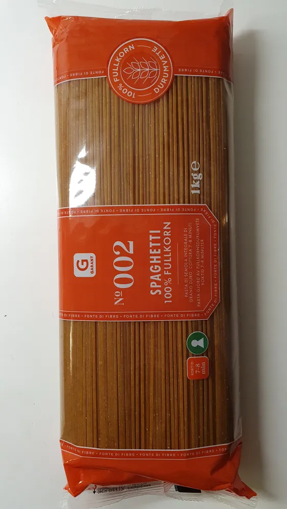 Spaghetti 100% fullkorn