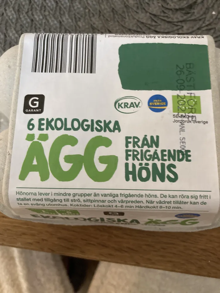 Ekologiska ägg från frigående höns