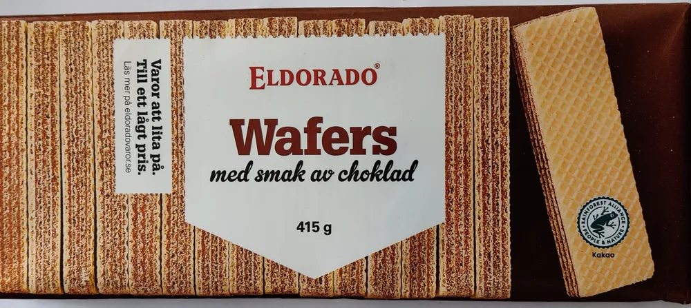 Wavers med smak av choklad