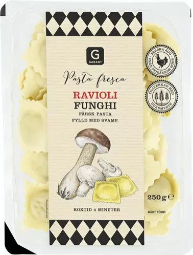 Färsk ravioli funghi