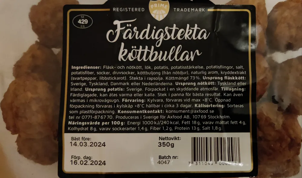 Färdigstekta Köttbullar