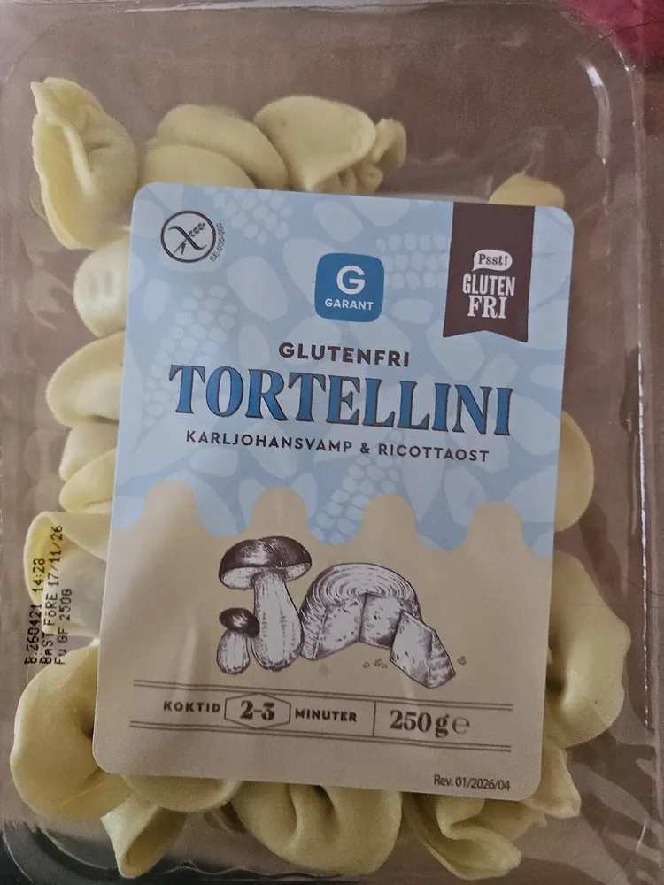 Glutenfri Tortillini Svamp & Ost