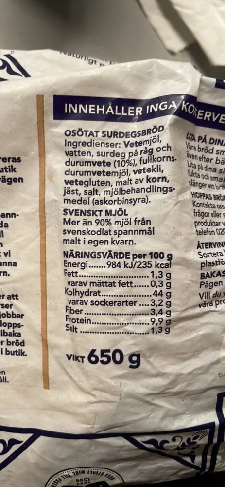 Levain rustikt surdegsbröd