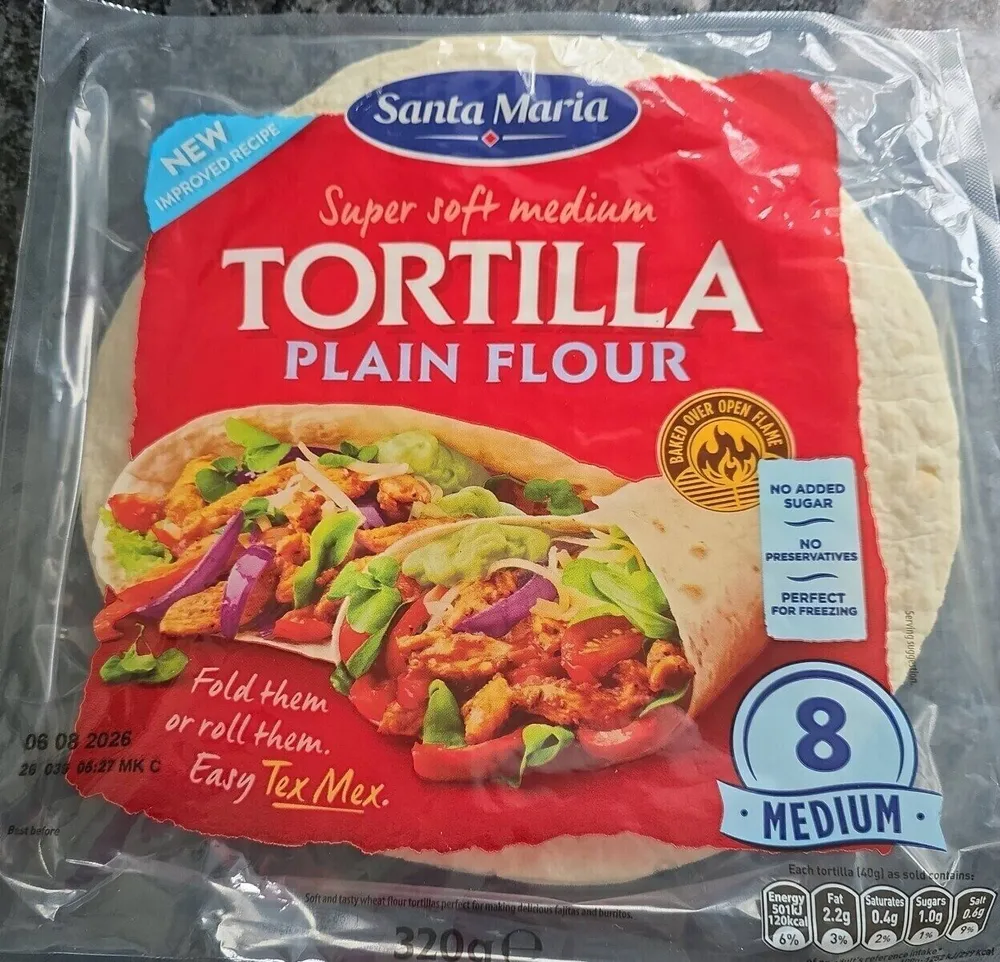 8 tortillas