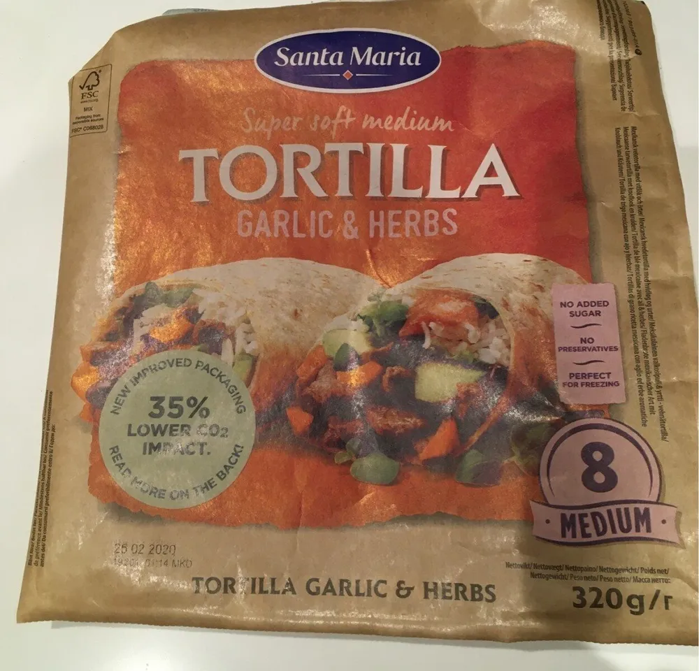 Tortilla garlic & herbs