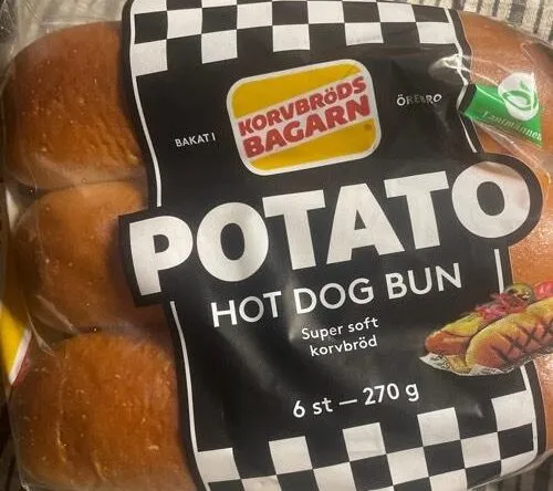 Potato hot dog bun