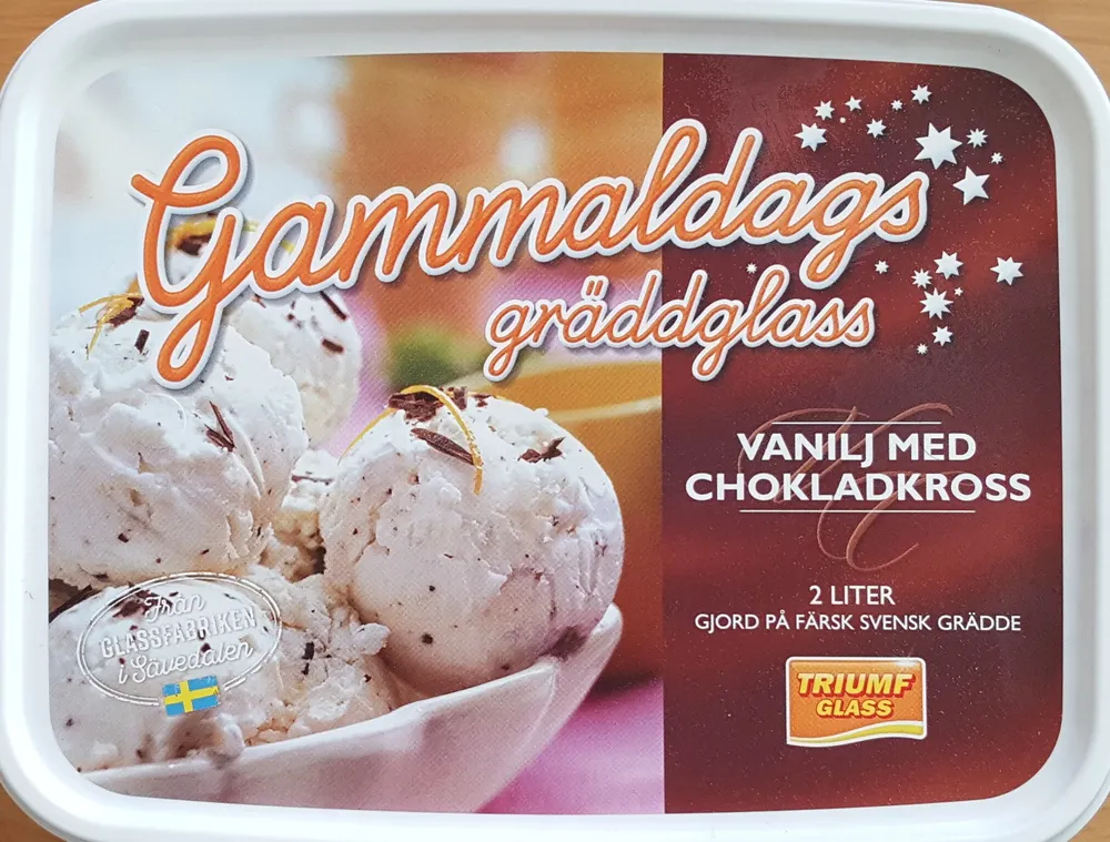 Triumf Glass Gammaldags gräddglass - Vanilj med chokladkross