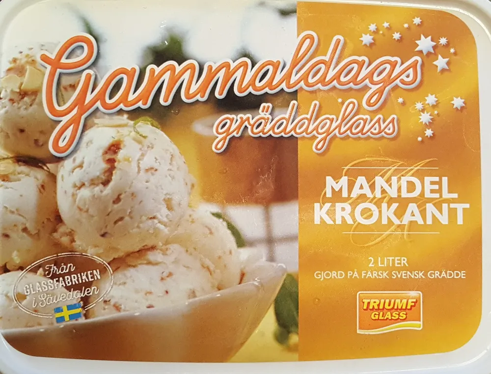 Gammaldags gräddglass - Mandel Krokant