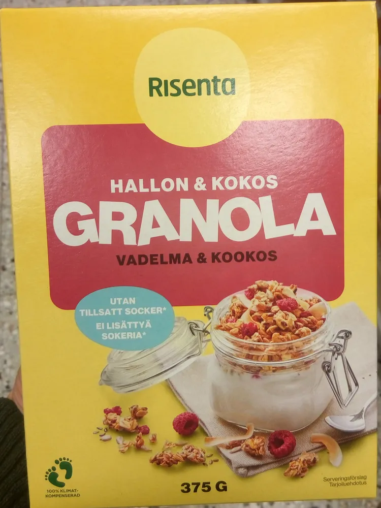 Hallon & kokos granola
