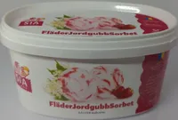 Fladerjordgubbsorbet