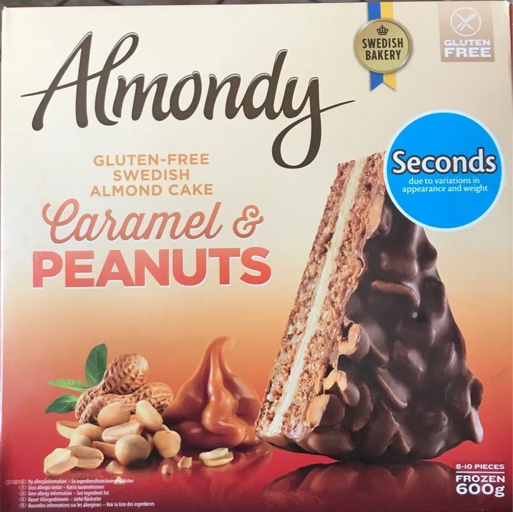 Gluten-free swedish almond cake caramel & peanuts