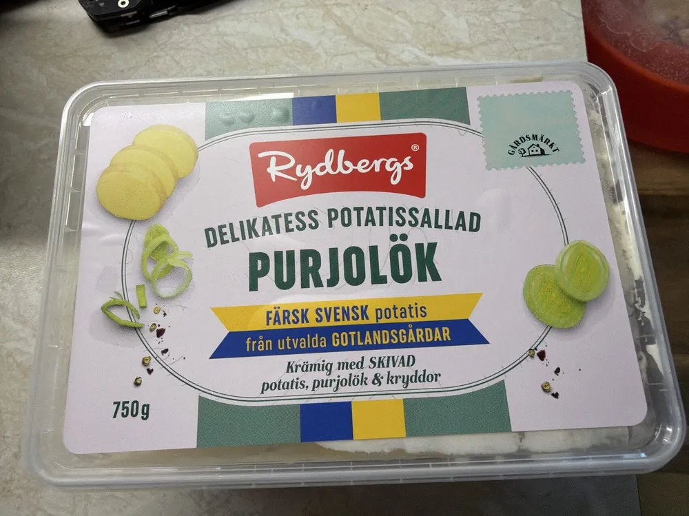 Delikatess potatissalad, purjolök