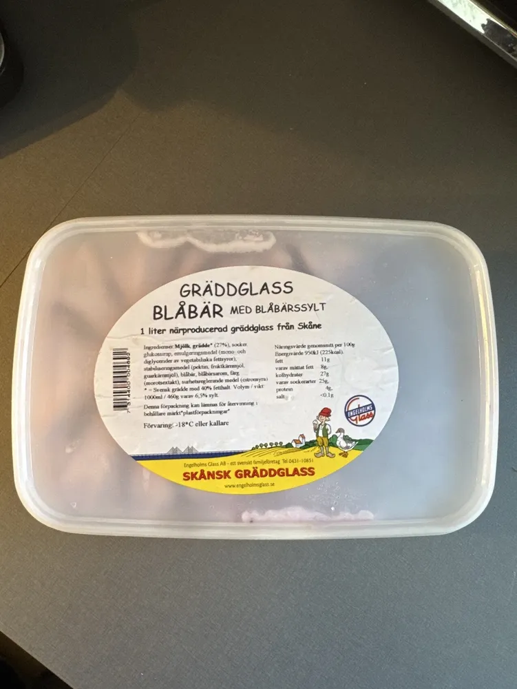 Gräddglass Blåbär Med Blåbärssylt