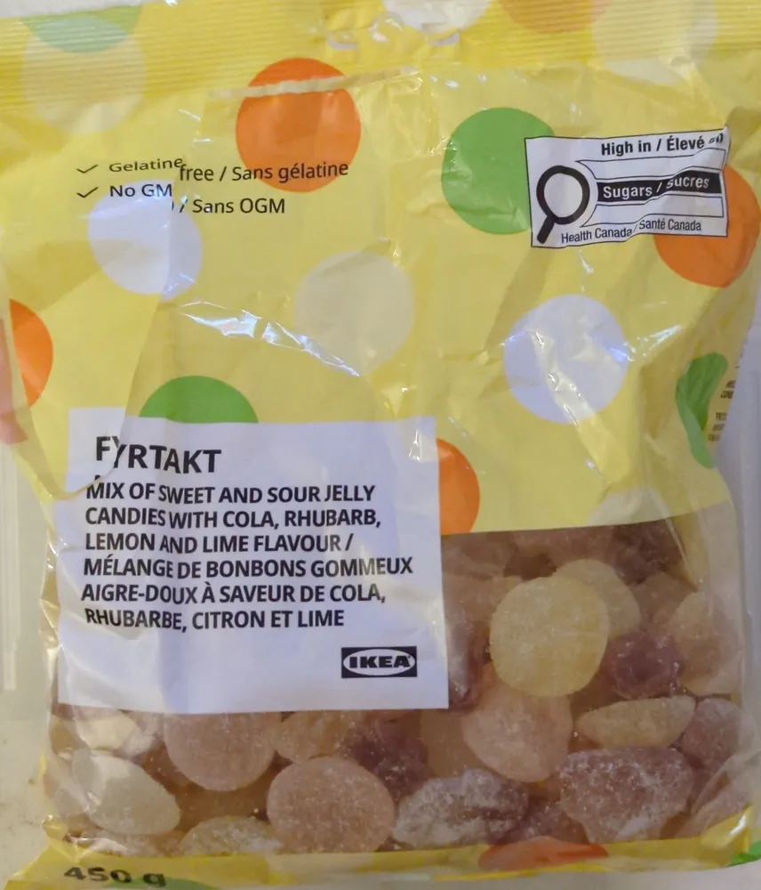 Fyrtakt - Mix of sweet and sour candies with cola,rhubarb, lemon, and lime flavour
