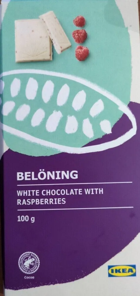 Chocolat blanc avec des framboises