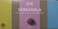 Pralines with raspberry cheesecake flavour