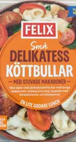 Små delikatess köttbullar med stuvade makaroner